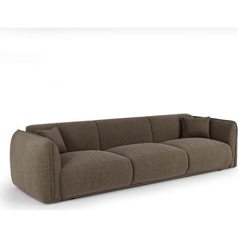 Canapé 4 places en tissu tramé toucher doux marron glacé LUSH (1/5)