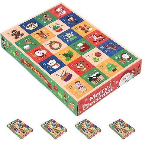 Stück Weihnachtskalender-Boxen, DIY-Geschenkboxen, leere Papierboxen für die Feiertage, Weihnachtskalender-Papierboxen, Adventskalender zum Befüllen-25.00X17.00X4.00CM-Multi (1/3)