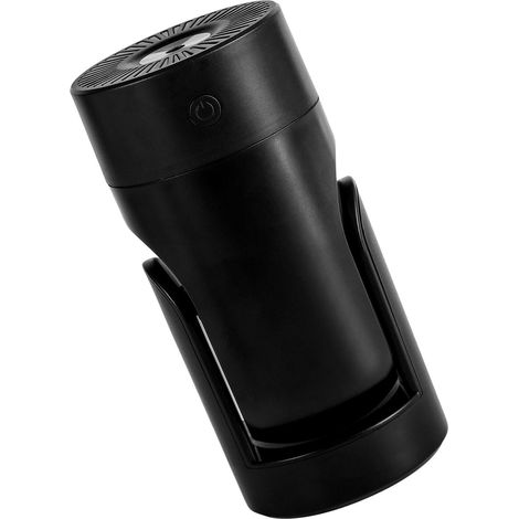 Mini humidificateur à tête vibrante avec lumières colorées, 2 niveaux de brume fine, silencieux et hydratant, pour voiture ou bureau, noir. (1/5)