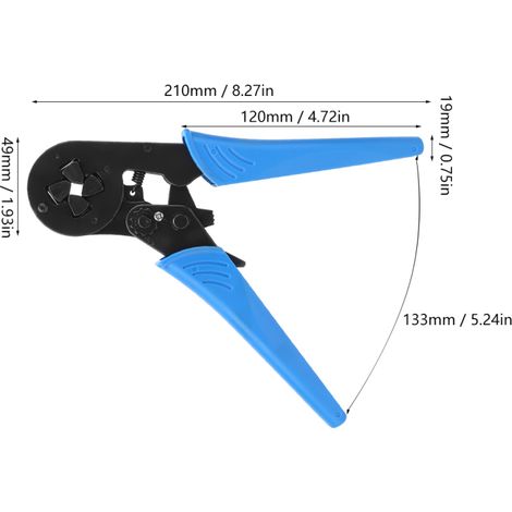 Pince à sertir HSC8 – Réglable – Tube terminal 4-16 mm / AWG10-5 – Pour électricien – Précision