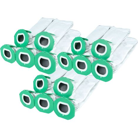 vhbw 15x sacchetto compatibile con Vorwerk folletto VK7s, VK7 aspirapolvere - 25cm x 7,6cm Bianco