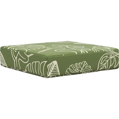 Coussin de Siège d'Extérieur Feuilles Vertes 40 x 40 x 8 cm