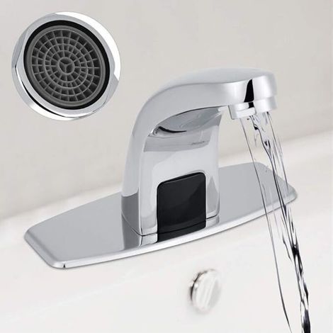 Infrared sensor tap, automatic sensor tap, motion-activated bathroom tap. Hands-free kitchen and bathroom automatic infrared sensor tap with housing (1/3)