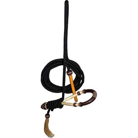 Bosal in cuoio e rawhide completo di mecate con punta in cuoio intrecciato