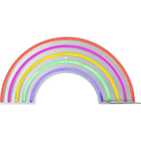 Lampe murale néon LED arc-en-ciel 38cm multicolore (1/5)