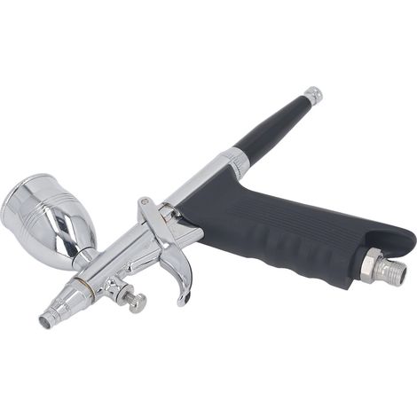 Kit aérographe à gâchette avec 3 godets de fluide, double action, pour la réparation de meubles et la peinture de maquettes. Buses de 0,3 mm, 0,5 mm et 0,8 mm. (1/5)