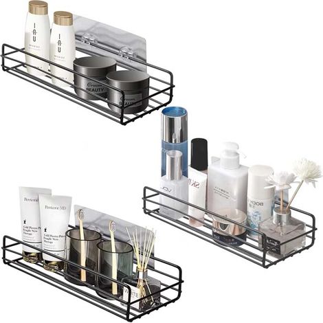 Jiajia AI, Etagère Douche Étagère de douche sans perçage Paniers, 3 pièces pour jardin, terrasse et extérieur (1/5)