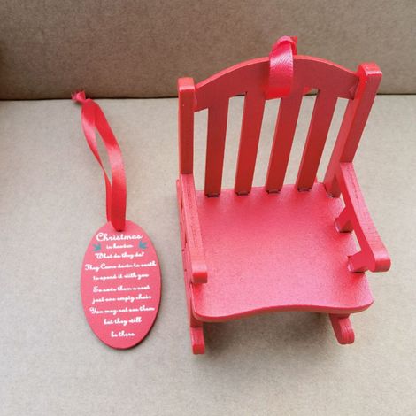 Chaise Balançoire En Bois - Décoration De Table De Noël - Idéal Pour Centre De Table Ou Accrochage Murale - Lot De 2 Avec Étiquette Personnalisable (1/5)