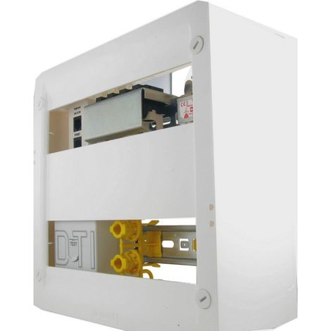 Legrand – Coffret de communication 4 prises RJ45 – Brassage précâblé – Compatible DTI optique – Répond aux exigences NF C 15-100