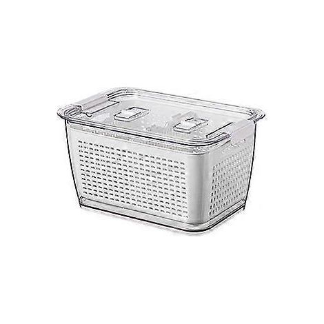 Boîte de rangement multifonctionnelle en plastique, panier à laver, panier égouttoir à fruits et légumes, panier de cuisine, boîte de conservation des aliments pour réfrigérateur