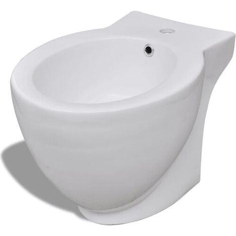 Bassin de bain de siège rond, en céramique de haute qualité, blanc (1/5)
