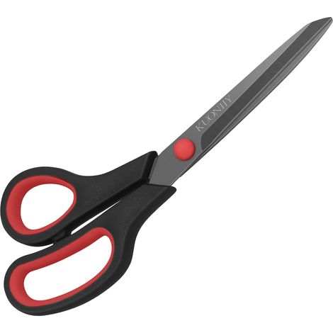 Ciseaux en revêtement de titane avec poignées confortables et multi-usages, rouge noir, 19,5 cm (1/5)