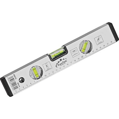 Alu Wasserwaage Bau Messwaage 30 cm mit 3 Libellen und Messskala (1/5)