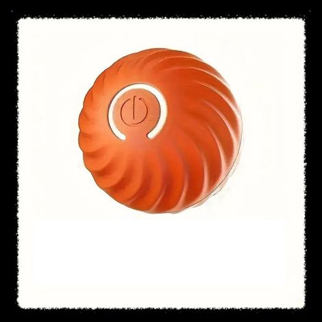 Juguete interactivo para perros - Pelota auto-rodante para perros - Pelota automática duradera para perros, color naranja - 5 cm (1/4)