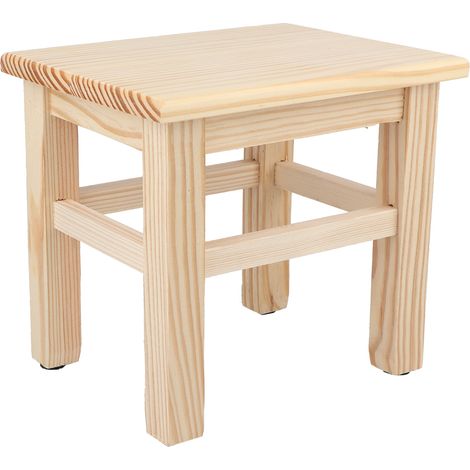 Tabouret carré multifonctionnel en bois massif, tabouret bas en bois pour enfants (1/4)