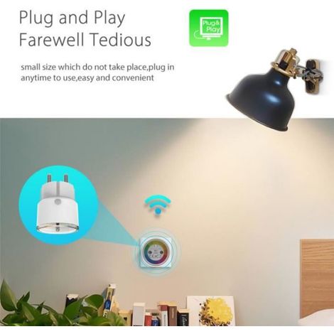Prise Wifi Connectée - Norme Française - 16 A - Contrôle Smartphone Et Vocal - Compatible Alexa Et Google Assistant - 1 Pièce (1/4)