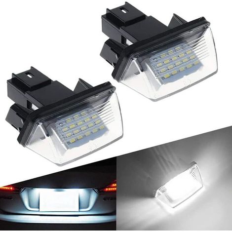 12V 3528SMD 6500K Xenon White Car LED License Plate Rear Lights for Peugeot 206 207 306 307 308 5008 Citroen C3 C4 C5 Berlingo SAXO XSARA Picasso 2pcs (1/5)
