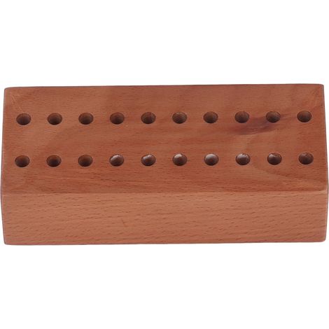 Porte-tournevis en bois 20 trous, support en pin pour pince à épiler, outil de réparation horloger marron (1/5)