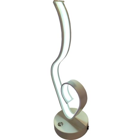 Lampada scrivania led 10w lume tavolo bianco moderno cuore onda luce comodino fredda bianca 6500k