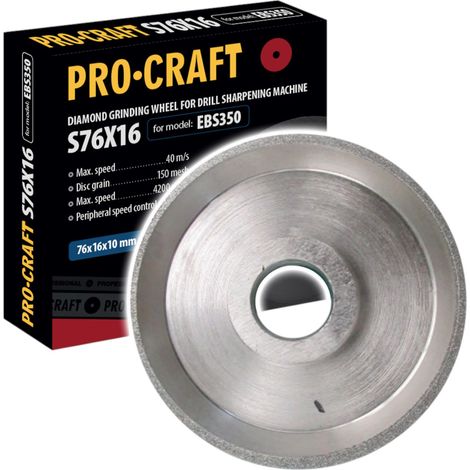 Disque abrasif diamanté Procraft S76X16 100 mm pour affûteuse Procraft EBS350 (1/2)