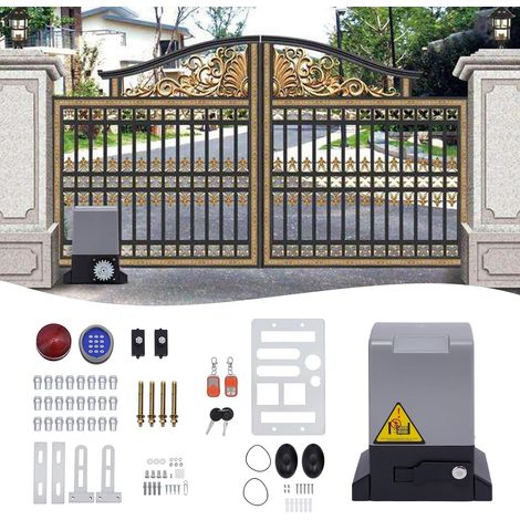 Motorisation pour portail coulissant, Ouvre-porte de garage, 2 Télécommandes, Longueur du guide : 6m, kit d'outils 750 W, max. 1600 kg (1/5)