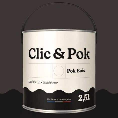Peinture Bois Extérieur – POK BOIS - 2,5L - RAL 8019 - Brun gris- Résistante aux intempéries - Ne s'écaille pas