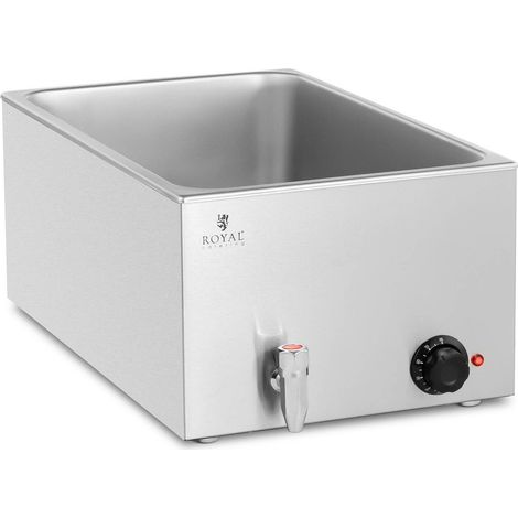 Scaldavivande elettrico a bagnomaria con rubinetto per contenitori GN 1/1 600 W (1/6)