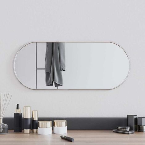 vidaXL Espejo de pared ovalado plateado 60x25 cm (1/5)