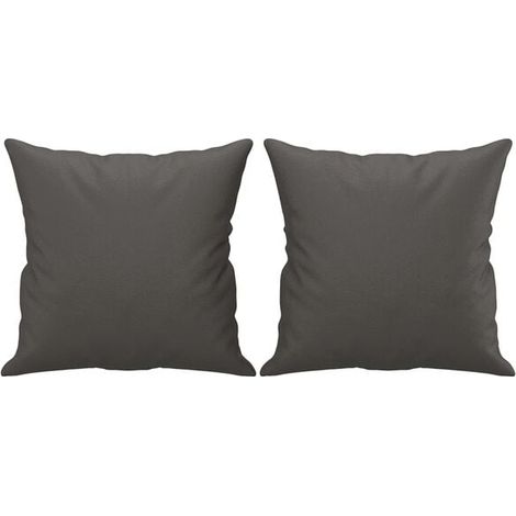 Coussins décoratifs, lot de 2, gris, 40 x 40 cm, simili cuir (1/5)