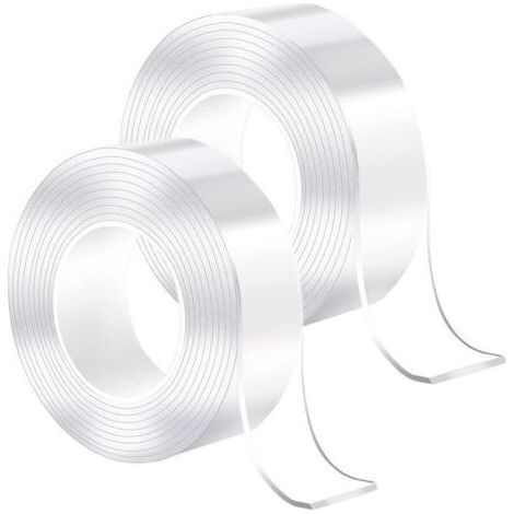 ACRYLIC MAGIC - Ruban Adhésif Double Face Ultrarésistant, 3MètresRuban Adhésif Double Face Robuste,sans Traces,Amovible, Réutilisable, Lavable, (1/4)