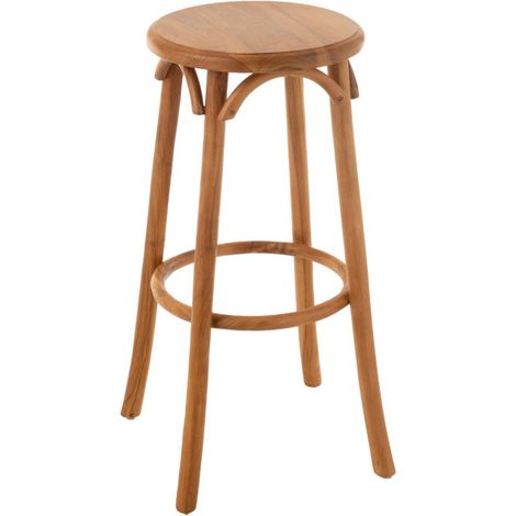 Tabouret de Bar en Teck "Ali" 75cm Naturel (1/5)
