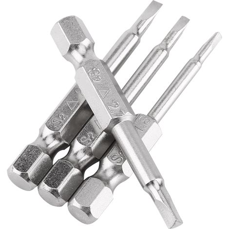 Lot de 4 embouts de tournevis triangulaires de 50 mm, diamètres Δ1,8/Δ2,0/Δ2,3/Δ2,7, tige hexagonale 1/4 pouce (1/5)