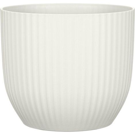 Pot de fleurs rond - DEROMA - 231 - 7 L - Ø 24 cm - Blanc (1/3)