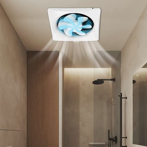 30W Badlüfter Wandventilator Abluft Bad Lüfter Mit Nachlauf Feuchtesensor 240 mm