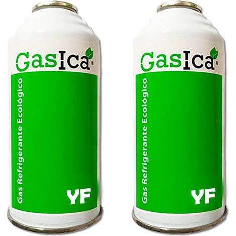 Pack 2 Botellas Gas Refrigerante Gasica YF sustituto gas R1234YF para Automoción