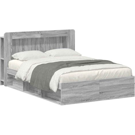 Maison Exclusive - Telaio del letto con storage Sonoma grigio 140 x 200 cm (1/5)