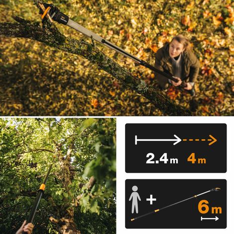 Fiskars UPX86 Podadora telescópica Naranja Negro