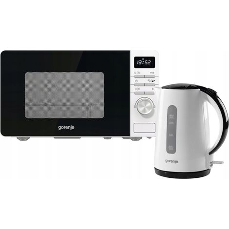 Forno a microonde Gorenje MO20A4W da 800W e 20 litri + bollitore K17PLBW da 2200W e 1,7 litri (1/5)
