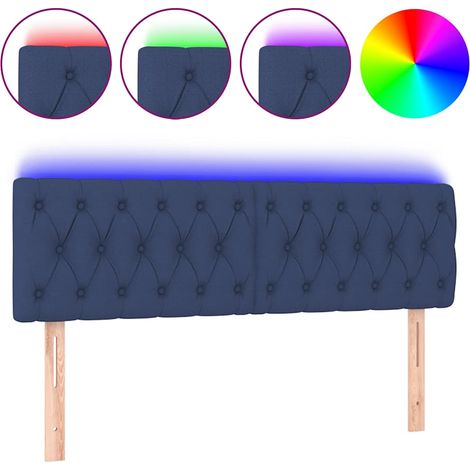 Maison Exclusive - Tête de lit à LED Bleu 160x7x78/88 cm Tissu (1/5)