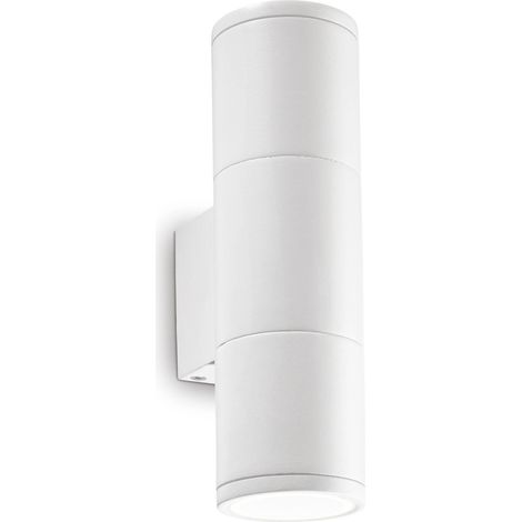Ideal Lux Gun - Petite Applique Murale Extérieure à 2 Lumières Blanche, Oyster IP44, GU10 (1/3)