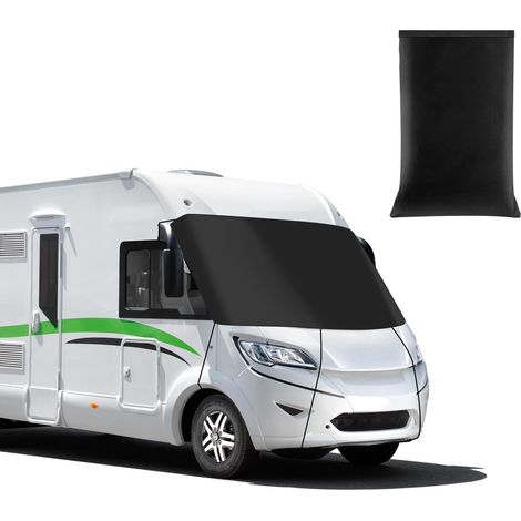 Pare Brise Wrap Cover pour Camping-Cars intégrés, 600D Couverture Auto Enveloppante pour Pare-Brise Avant imperméable, Bâche de Protection Contre la Neige Glace (1/5)
