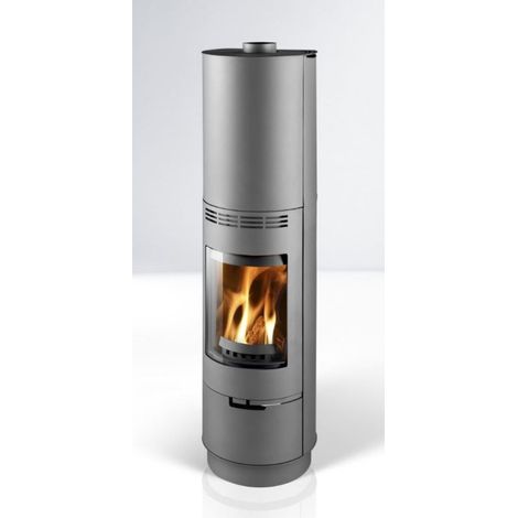 Kaminofen SEVILLA, eisengrau 7,5 kW, H/B/T: 1816/510/455 mm