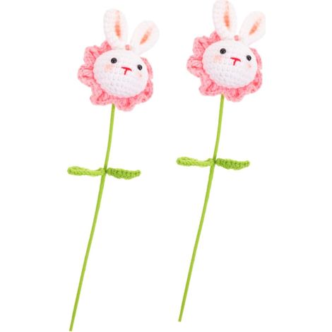 2pièces Décorations De Bouquet Lapin Adorable pour Graduations Et Accessoires Fleurs Artisanaux (1/5)