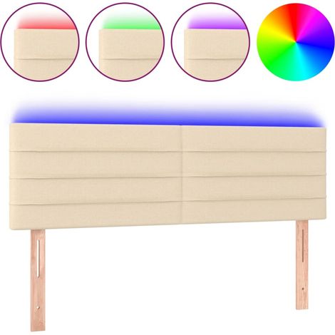 Maison Exclusive - Cabecero con LED de tela color crema 144x5x78/ (1/5)
