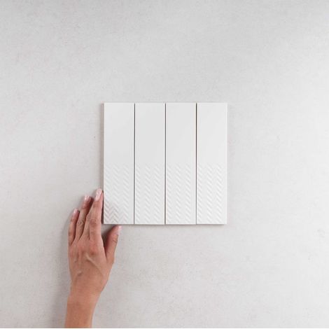 Faïence BISCUIT 5x20 cm Waves Bianco Biscuit (1/3)