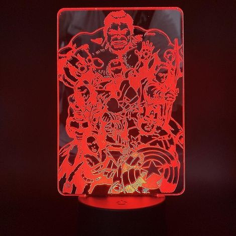 Lampe de nuit 3D Avengers - Veilleuse LED 3D à changement de couleur (1/2)