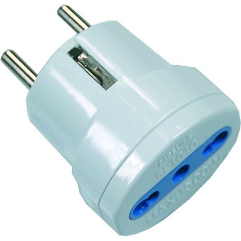 Adattatore bipasso 2p+t spina schuko bianco - spina 16a presa 10/16a bianco - 20 pz