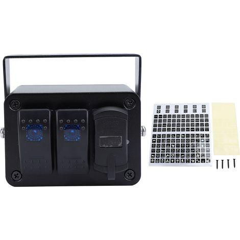 Ortviai Boîtier de 2 Interrupteurs à Basculer avec Voltmètre, USB PD et QC3.0, Étanche, Alu, 12-24 V pour Voiture, Camion, Bateau, Camping-car (1/5)