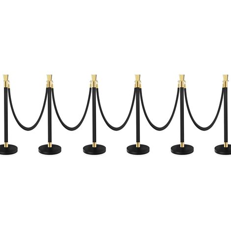 Crowd Control Stanchion, kit avec corde en velours rouge de 1,5 m, séparateur de corde Stanchion, séparateur de ligne de barrière, avec base en plastique (1/5)