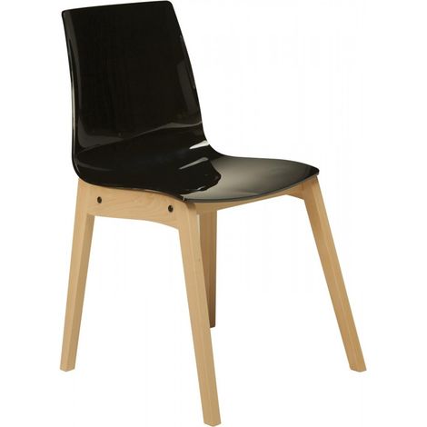 SEDIA LOLLIPO WOOD - GRANDSOLEIL Colore: Nero Lucido